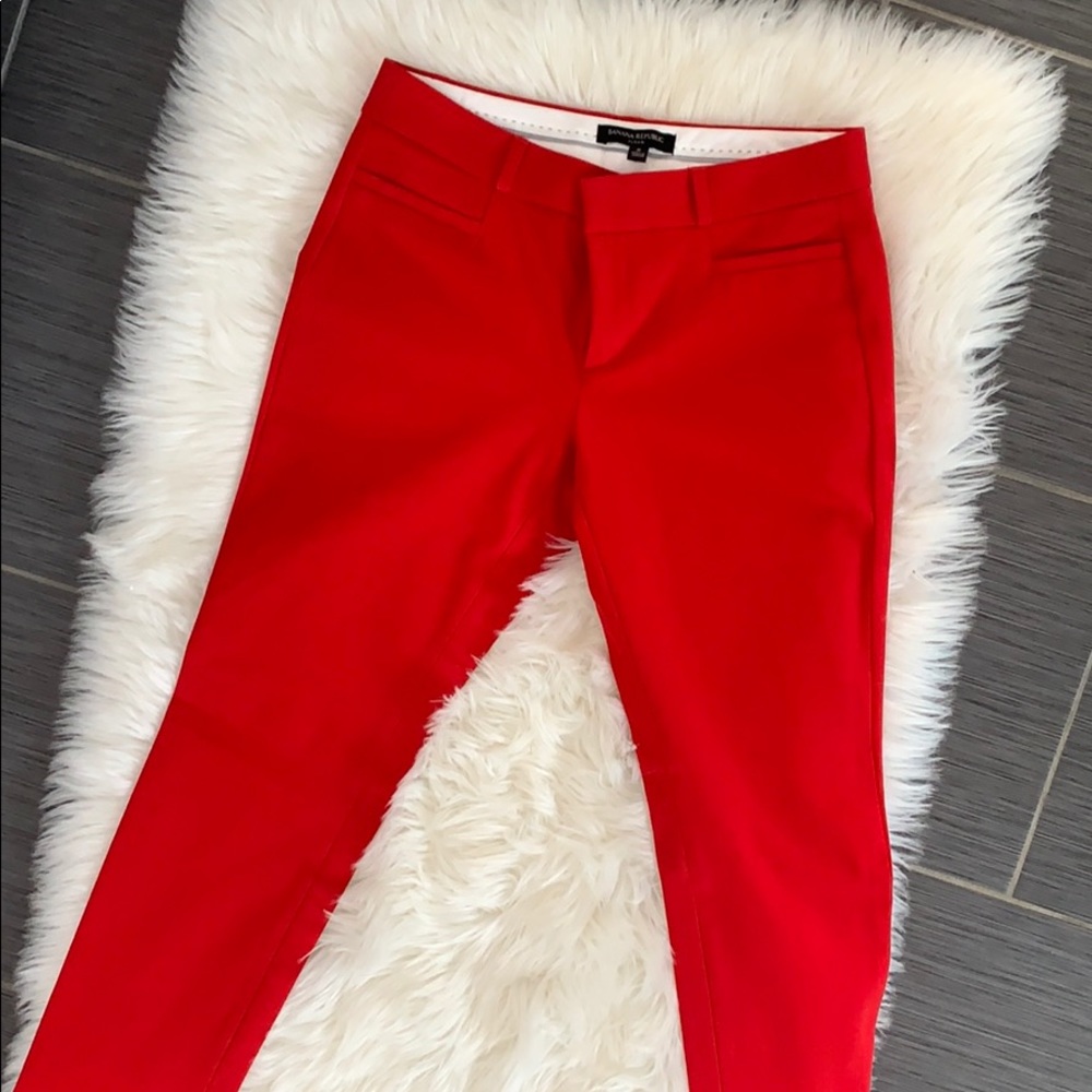 Banana republic Red Sloan Slacks